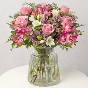 Pink Roses and Freesias
